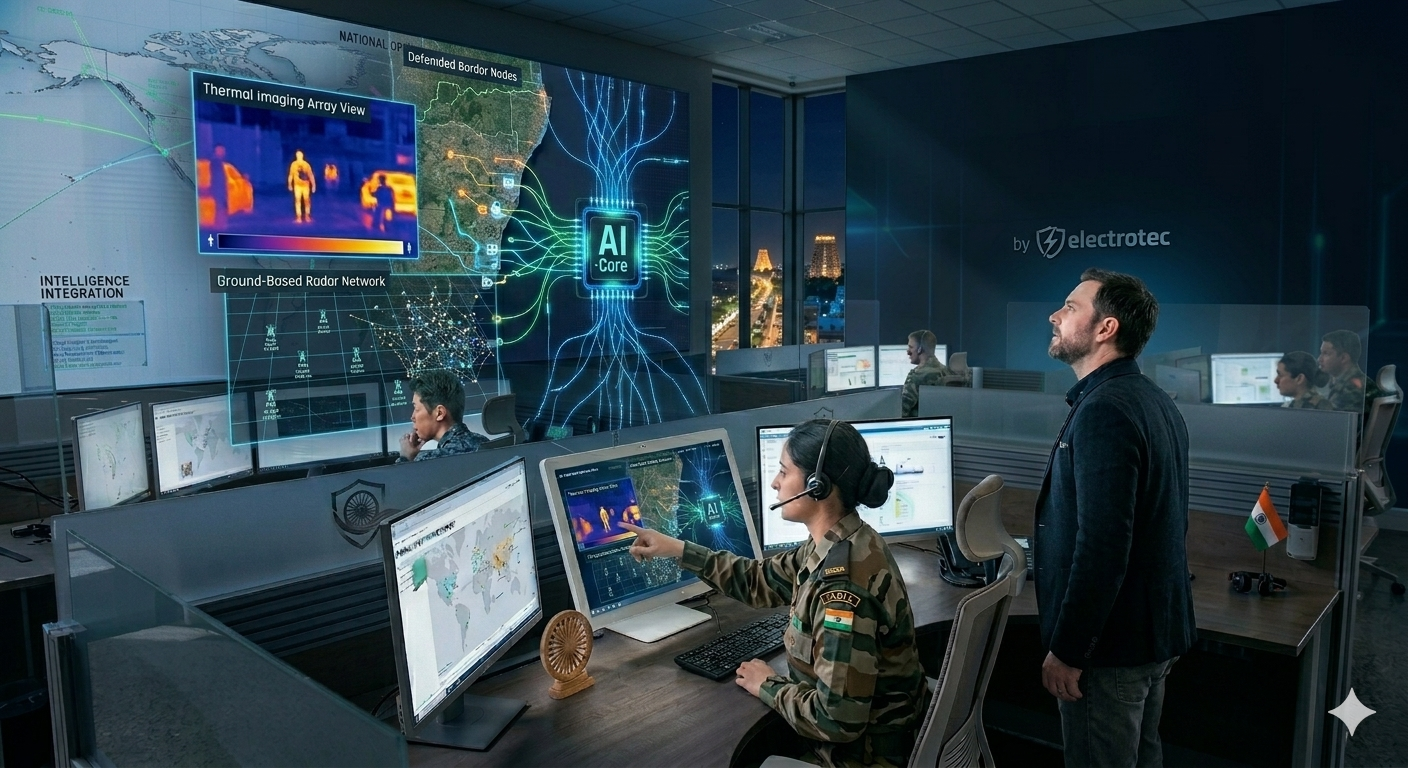 Military surveillance operation at dawn